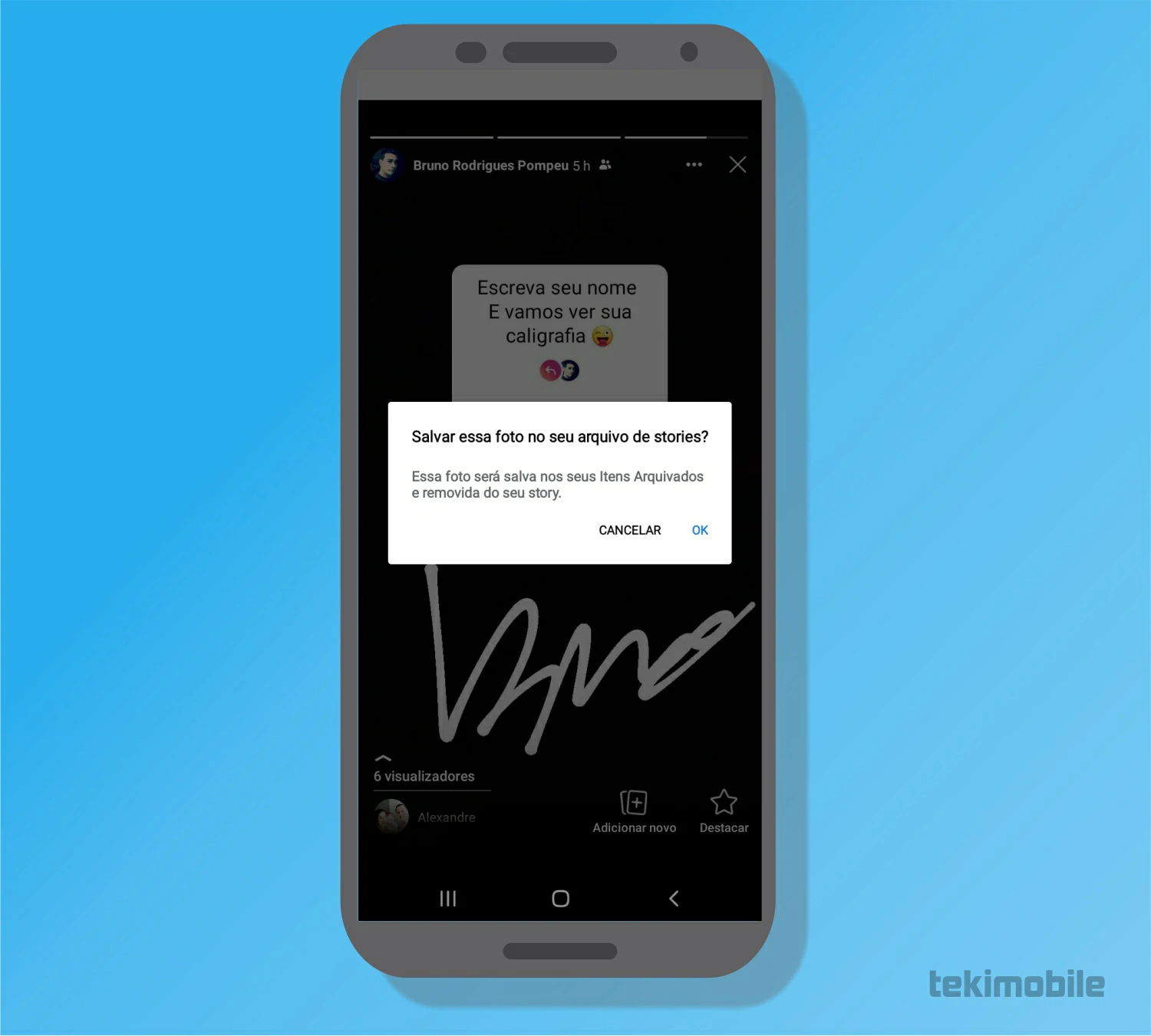 toque em ok - Como deletar Story do Facebook