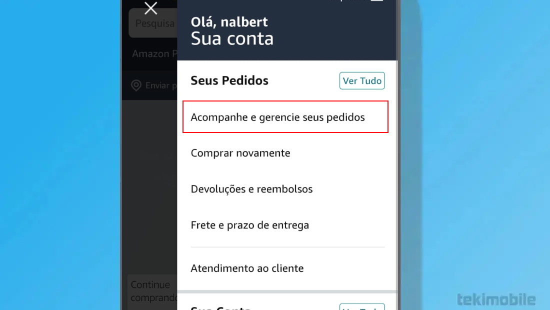 A aba é uma das primeiras no painel