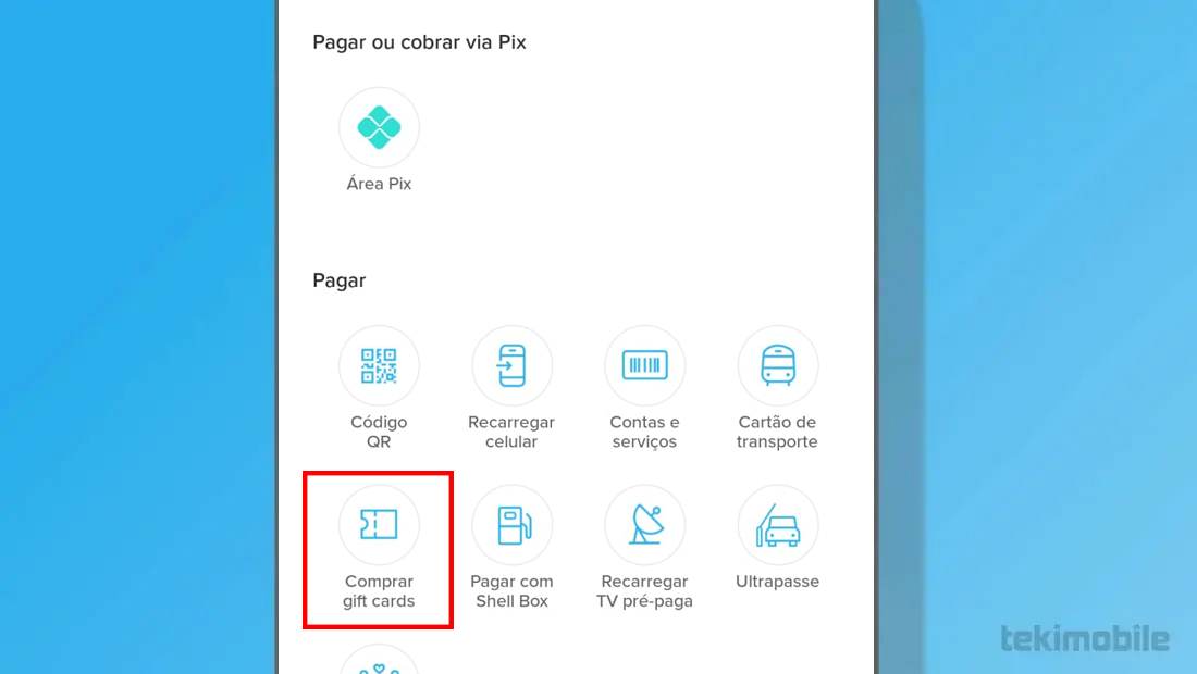 A opção está facilmente localizada no app