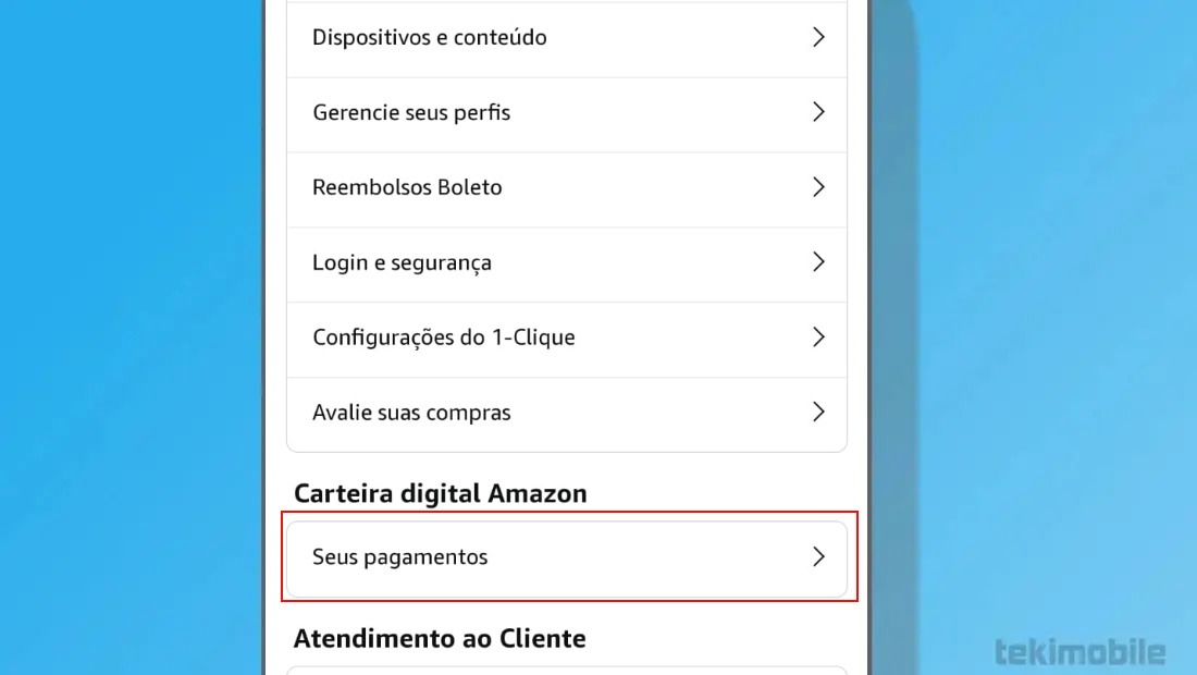A opção esta logo abaixo na página