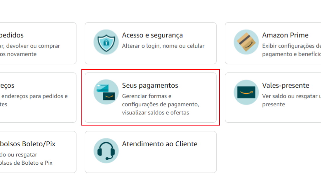 A opção fica no meio da página como visto na imagem
