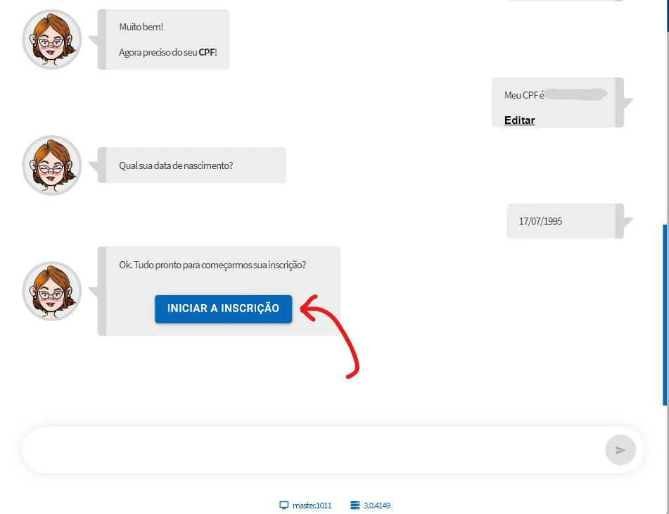 Agora clique em Inciar inscrição - Como se inscrever no Enem online