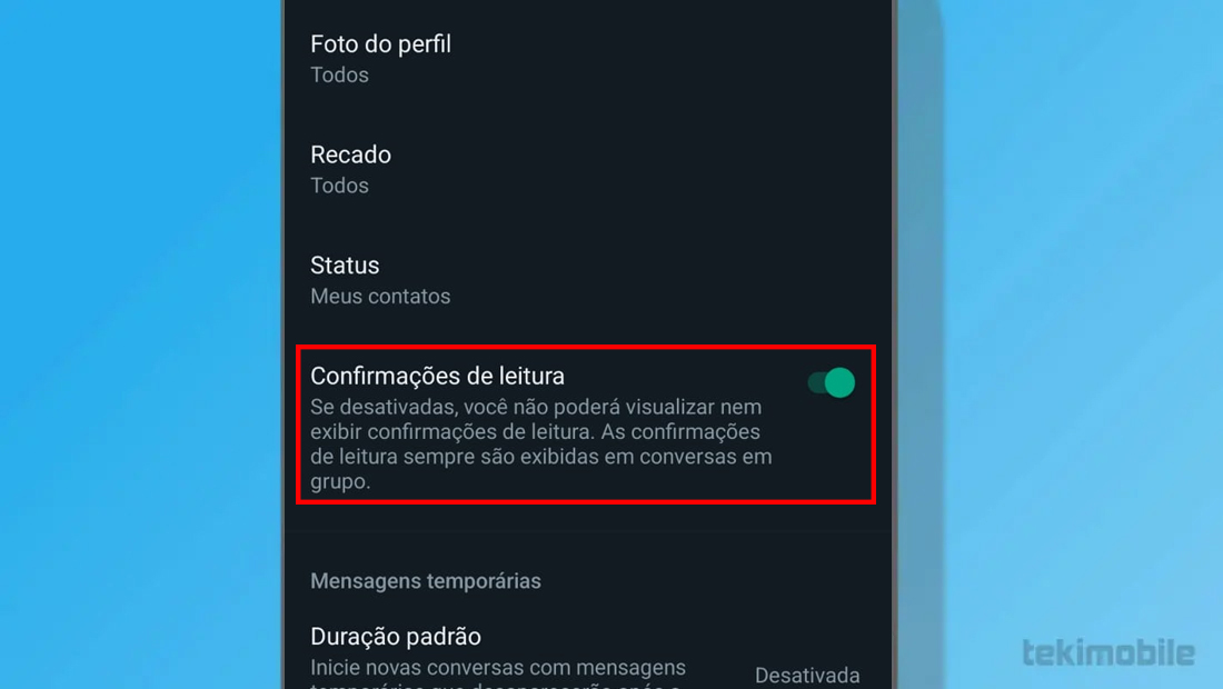 Depois de desativar, você ficará invisível