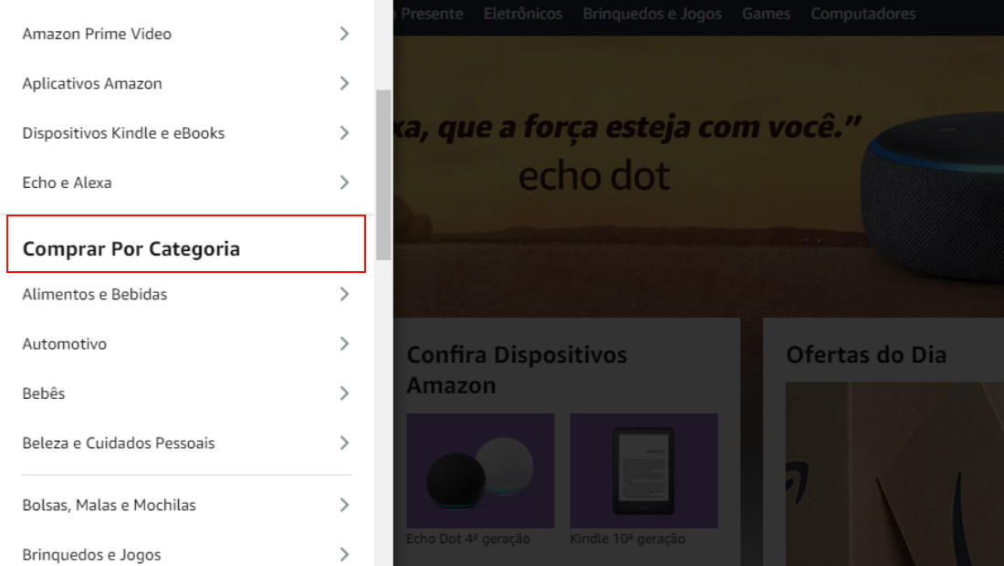 Encontre facilmente a opção