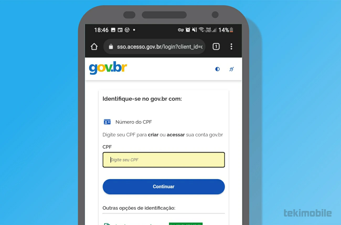 Entre com seu CPF - Como fazer prova de vida do INSS pelo celular