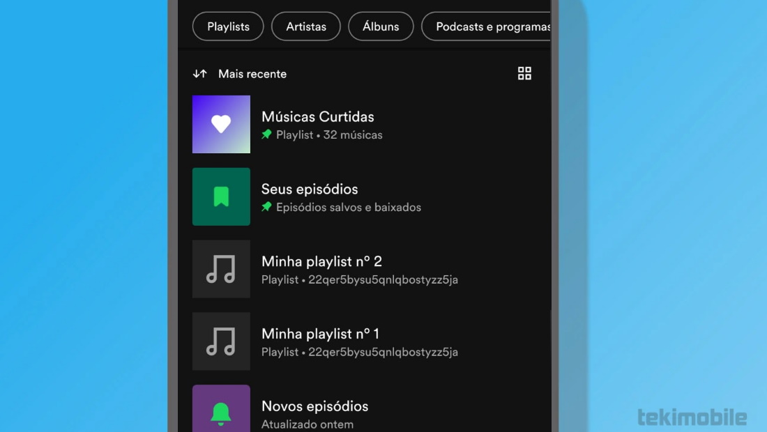 Escolha qualquer playlist que desejar