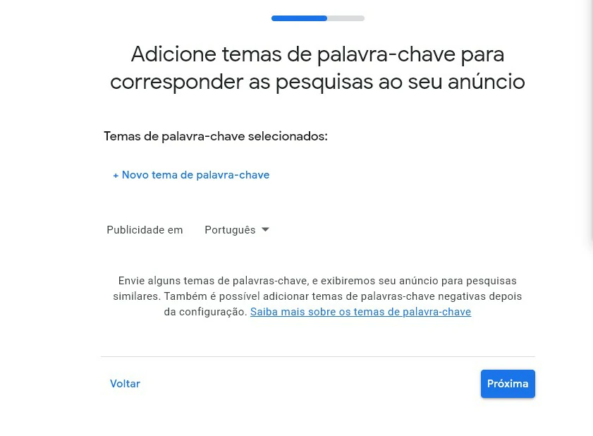 Insira as palavras-chaves - Como anunciar no Google Meu Negócio
