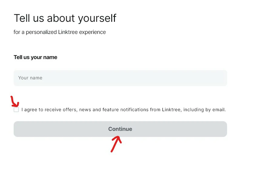 Insira seu nome - Como fazer um Linktree passo a passo