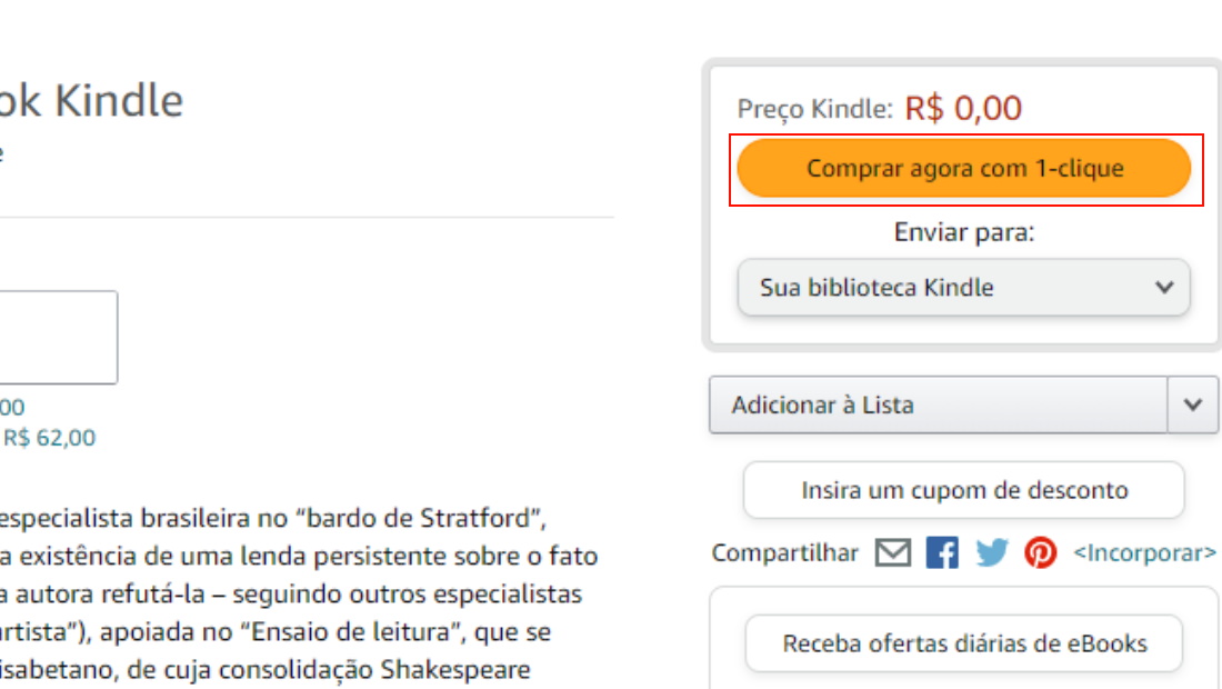 Não confunda com a opção Leia de graça