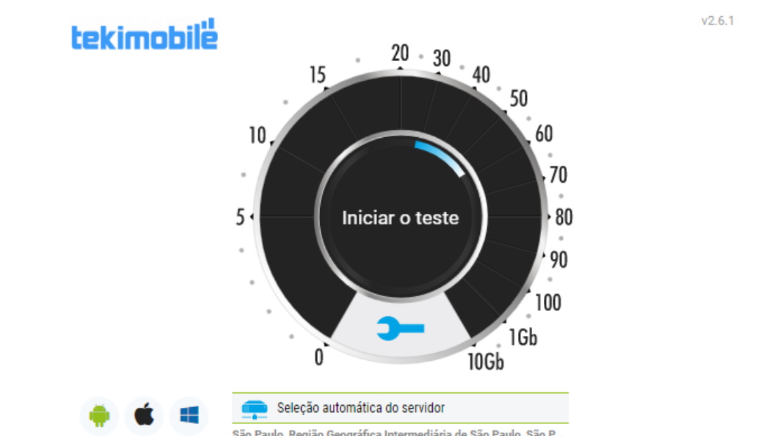 O Tekimobile possui um testador próprio