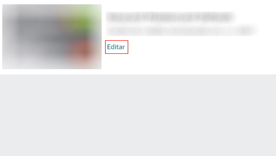 O botão de editar fica próximo ao cartão