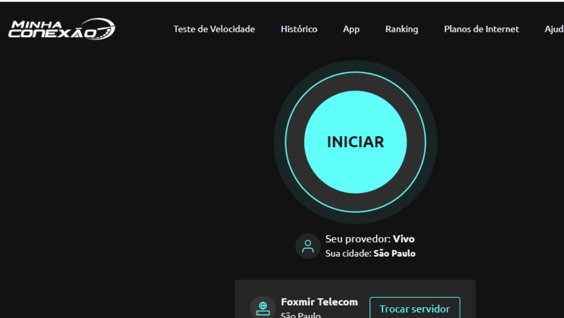 O botão fica bem evidente no site