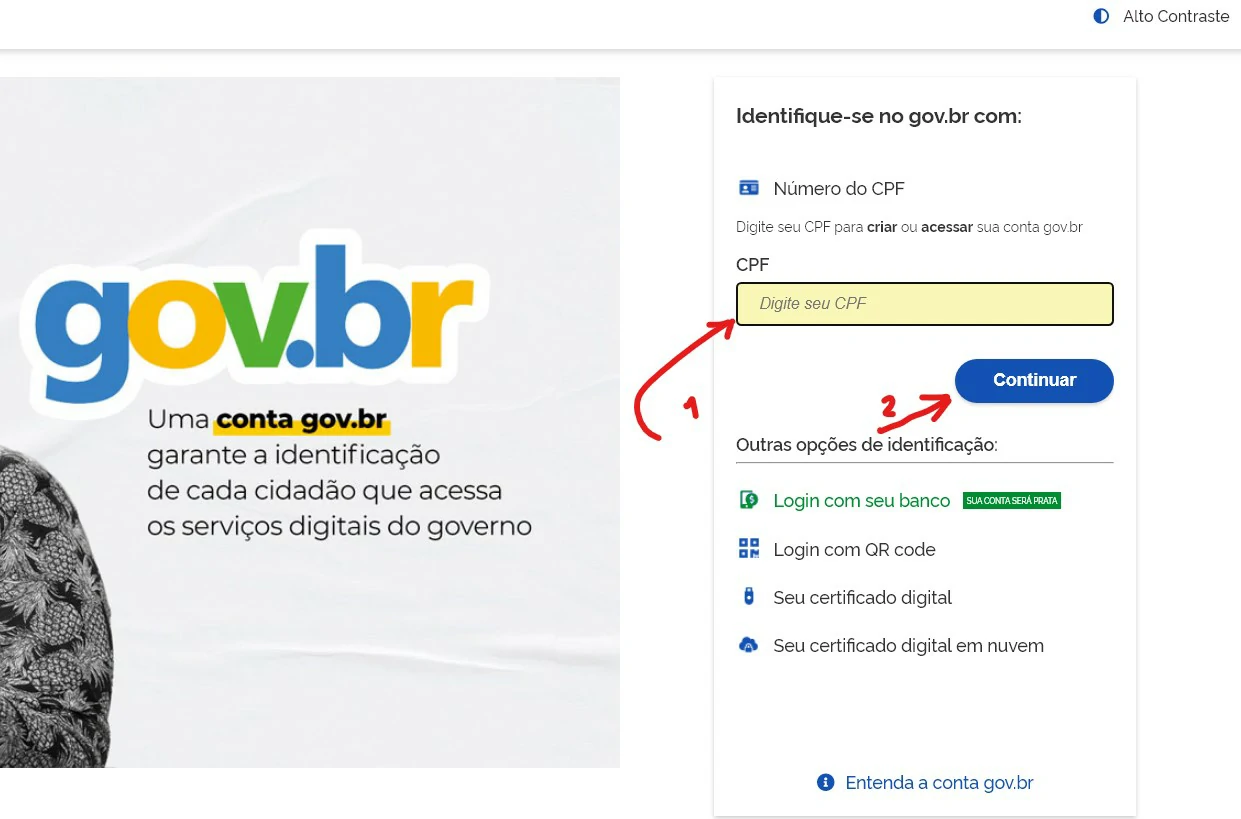 Preencha o campo de cpf - Como se inscrever no Enem online