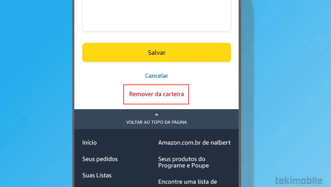 Pronto você terá removido o cartão