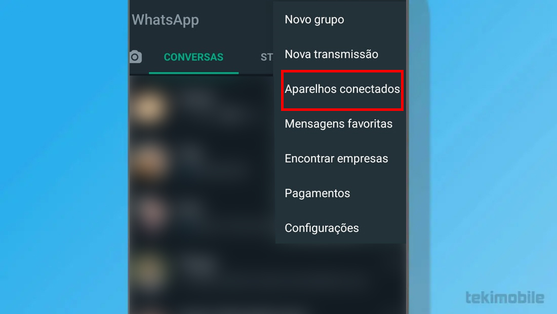 Toque em Aparelhos conectados