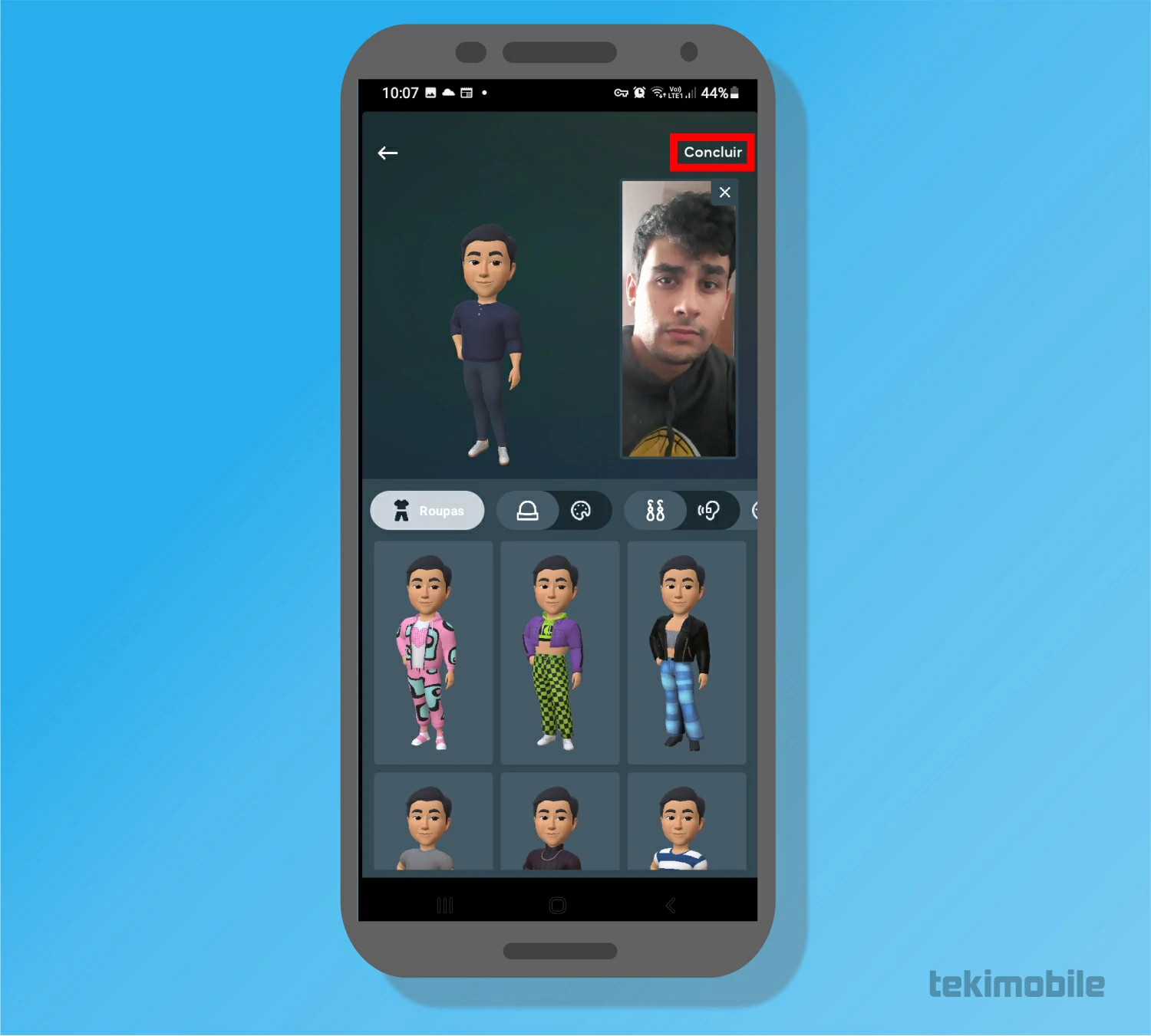 Toque em Concluir - Metaverso como criar Avatar no Instagram