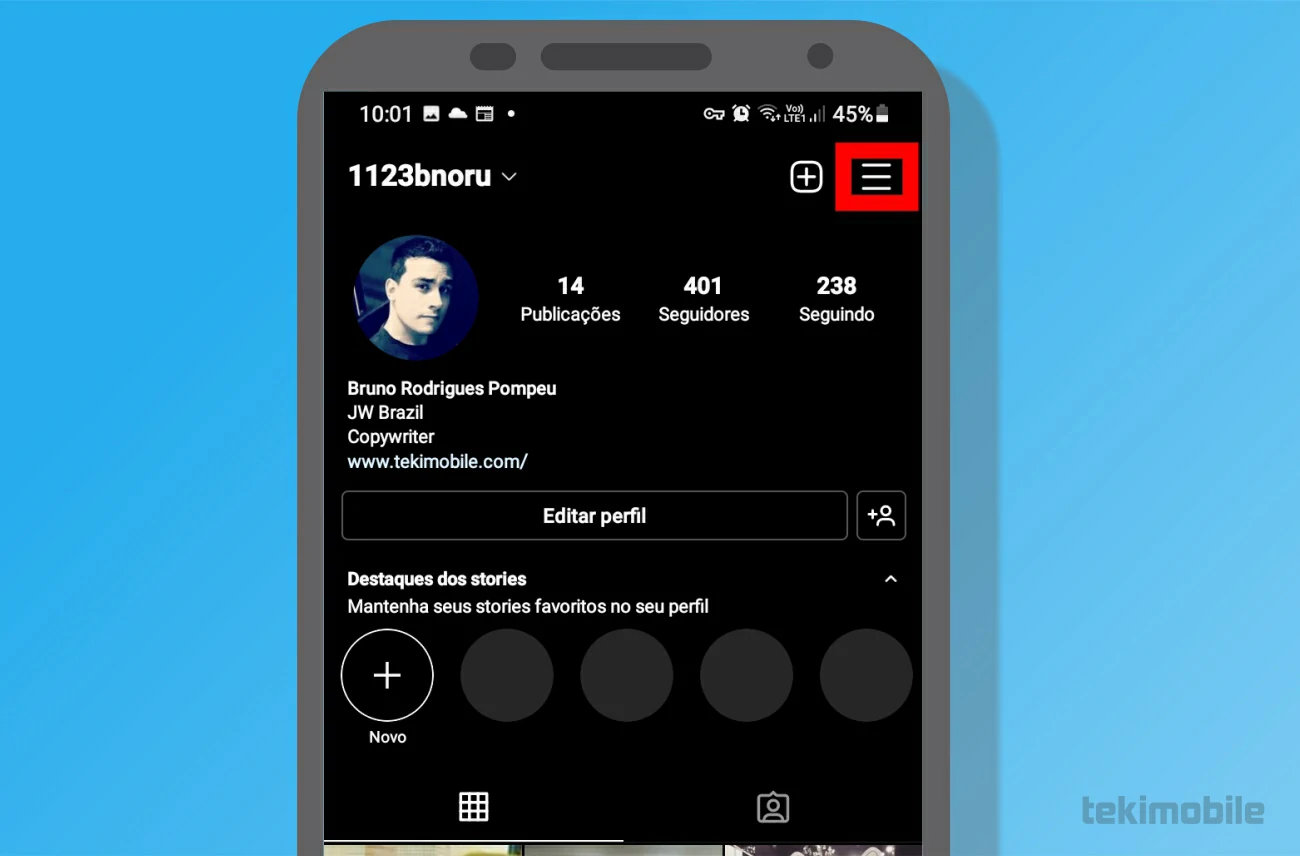 Toque sobre o ícone - Metaverso como criar Avatar no Instagram