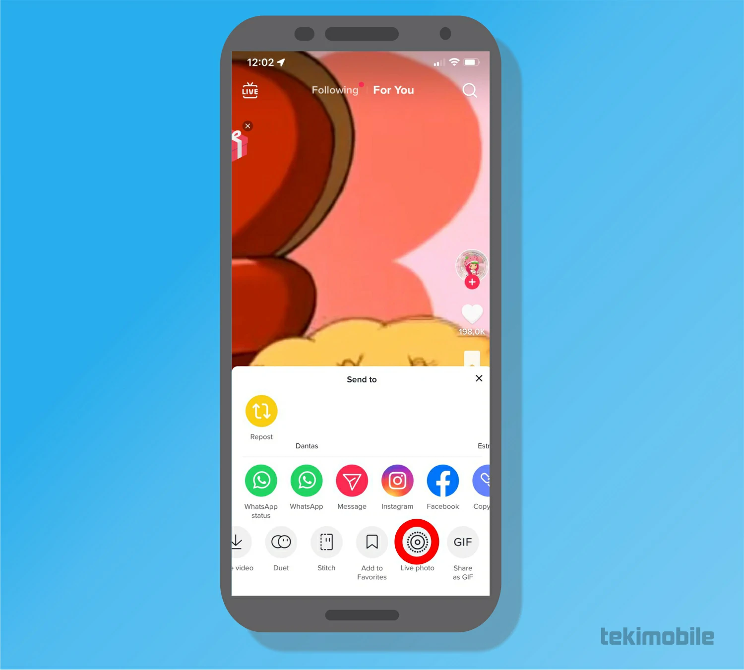 Selecione Live Photo - 7 modos para tirar marca d'água tiktok