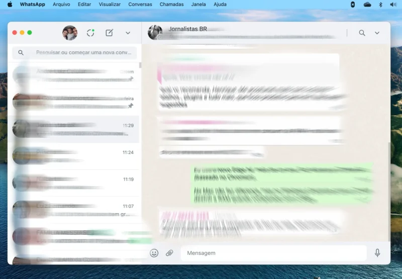 Tela do WhatsApp Desktop para macos