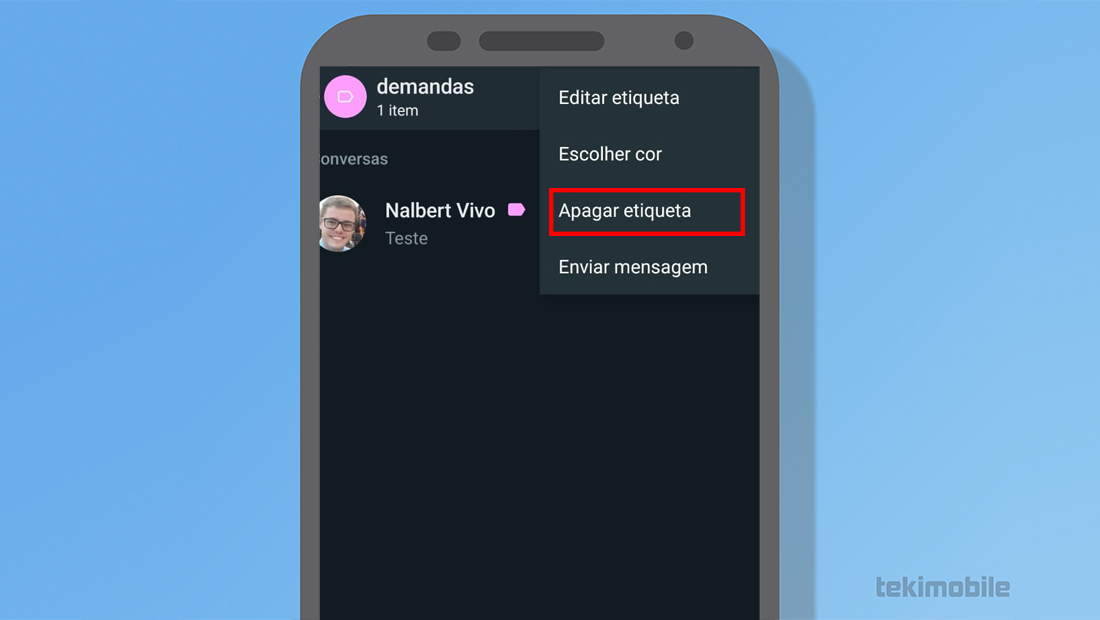 A opção é a terceira na janela
