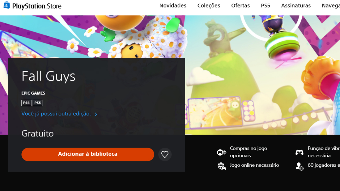 Adicione o jogo a Biblioteca com um clique