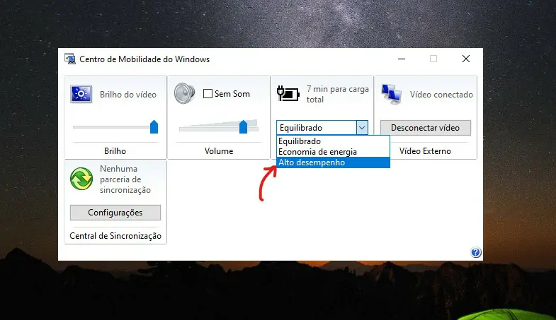 Marque a opção Alto desempenho - Como otimizar o Windows