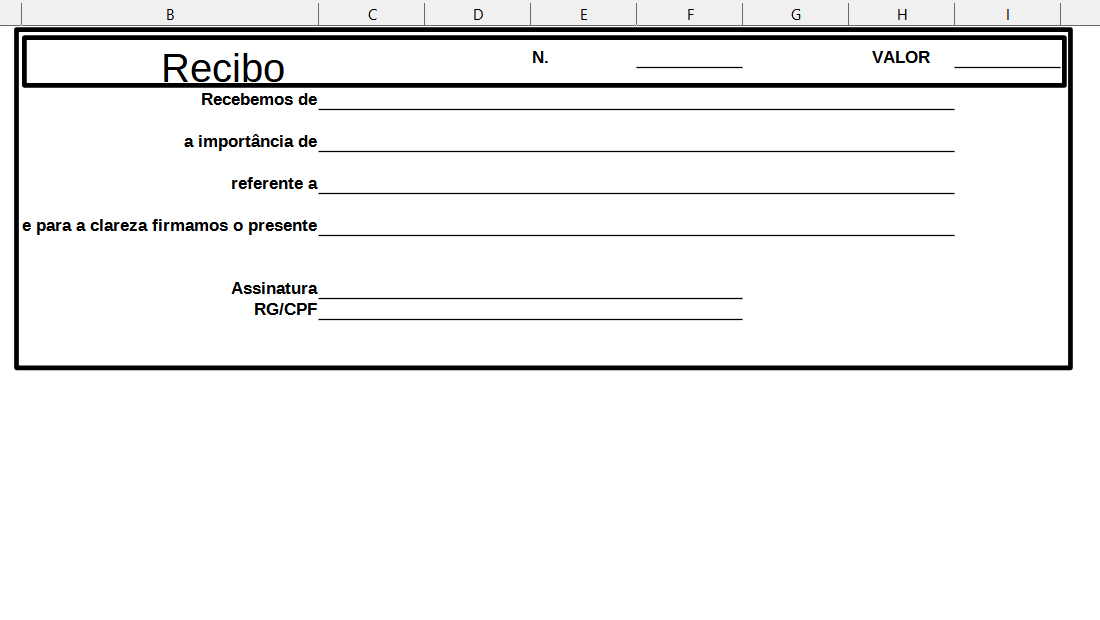 Pronto, você terá criado seu modelo de recibo