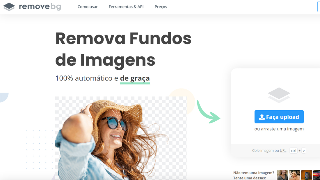 Todo o processo é gratuito e simples no removebg