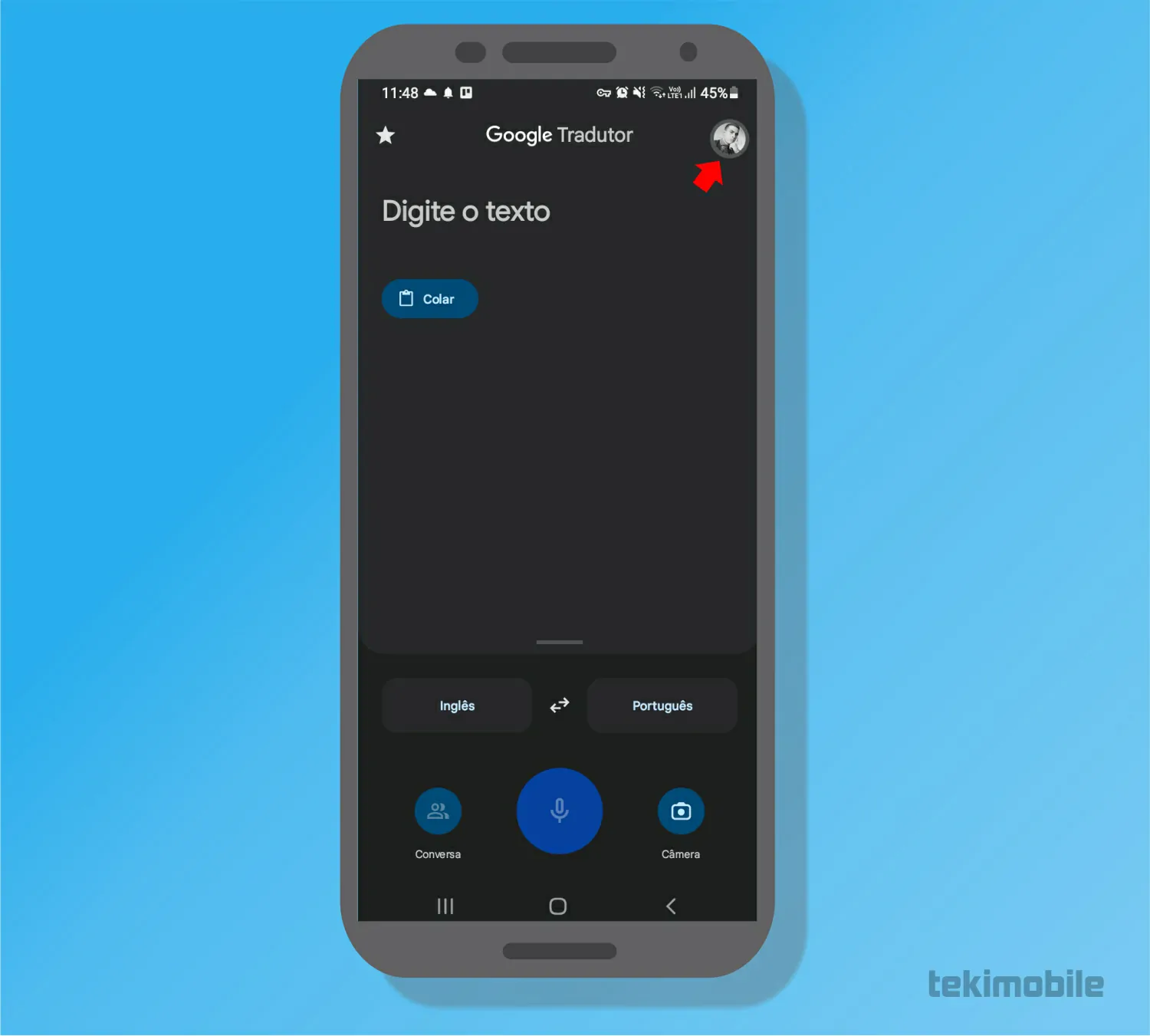 Toque em seu perfil - Como usar o Google tradutor no Whatsapp