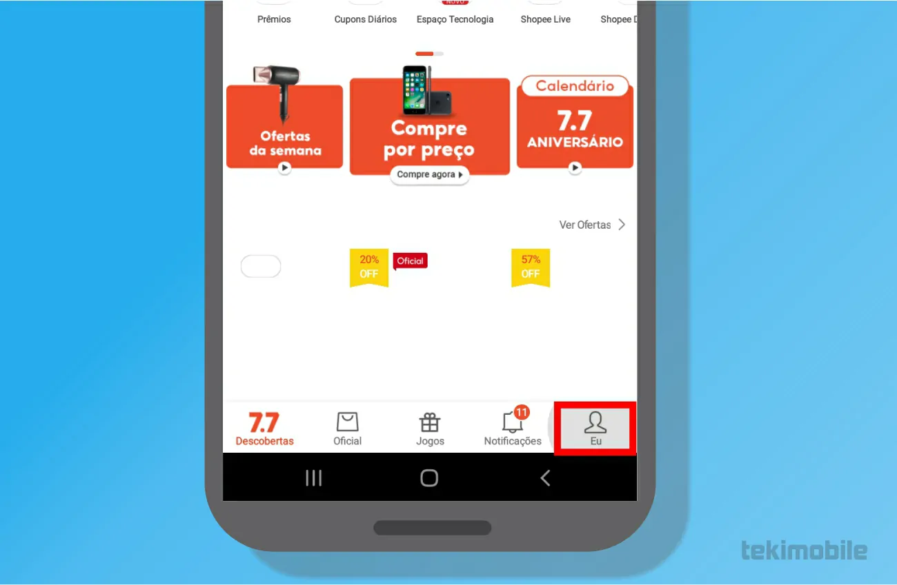 Toque sobre Eu - Como devolver uma compra no Shopee