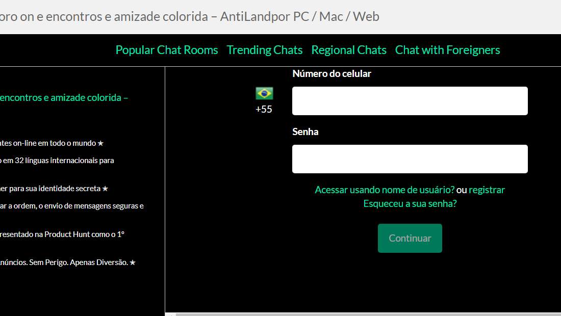 Um dos chats online com foco em namoro