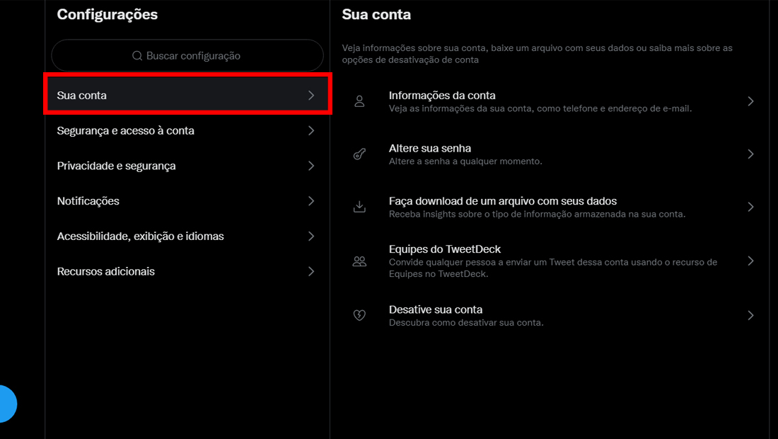 A opção é facilmente localizada