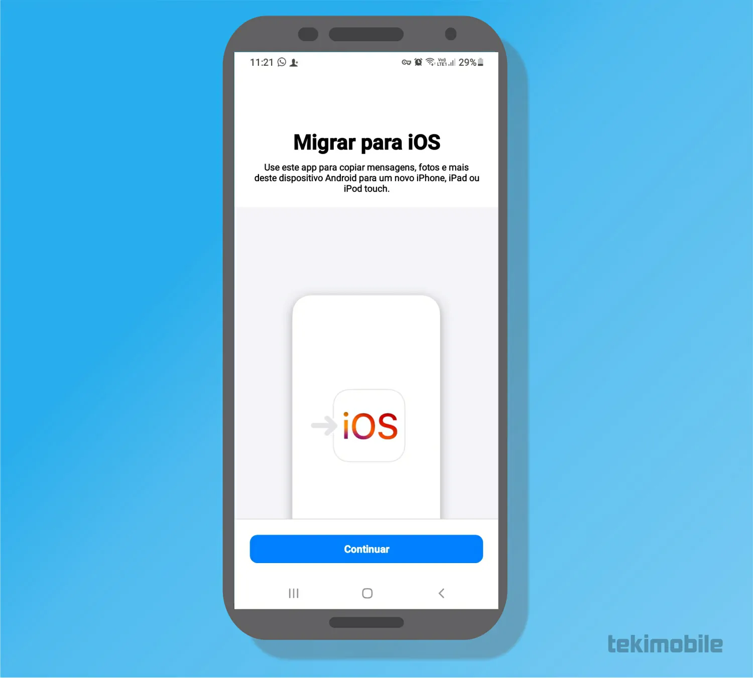 Abra o app - Como transferir WhatsApp do Android para iPhone