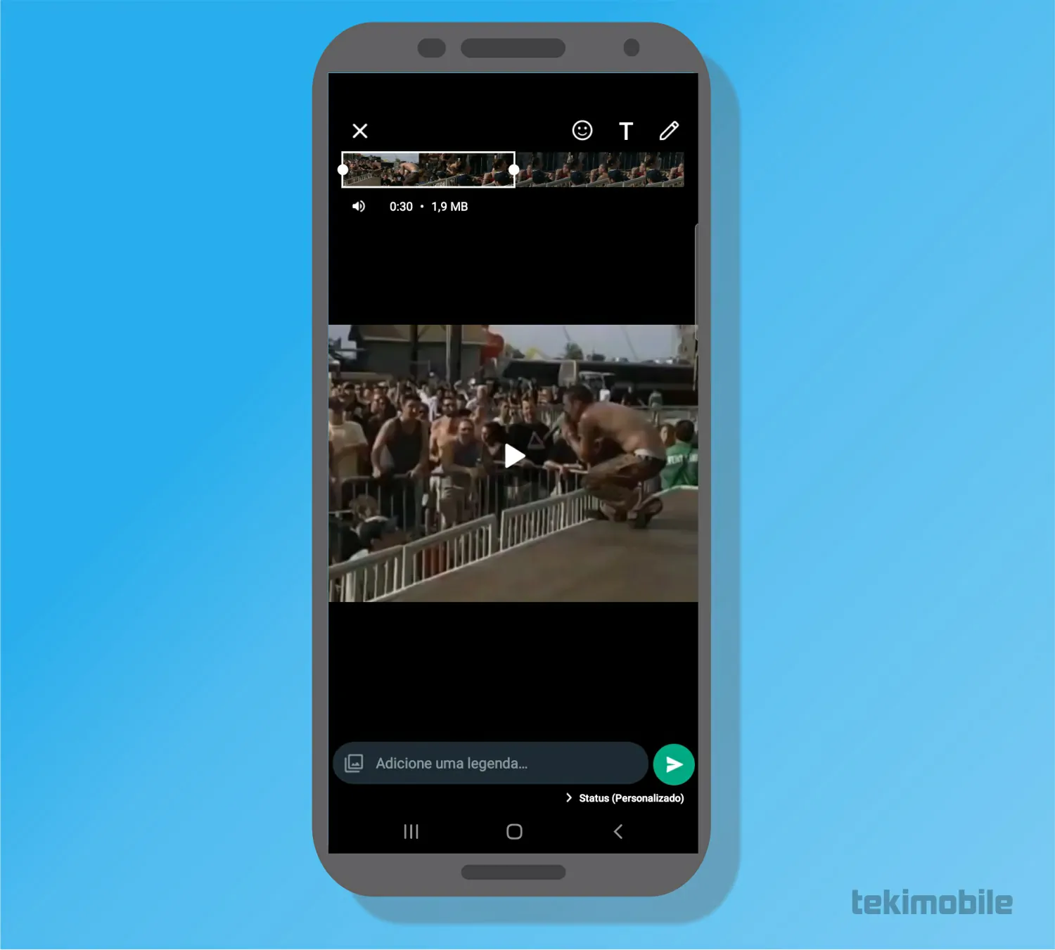 Ajuste o vídeo e compartilhe - Como colocar vídeo do YouTube no Status do WhatsApp