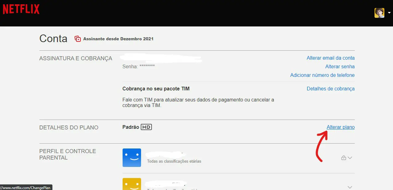 Alterar plano - Como mudar de plano na Netflix