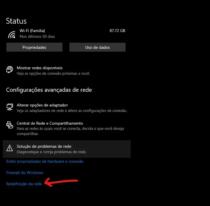 Clique em Rdefinição - 10 dicas para aumentar a velocidade de download do chrome