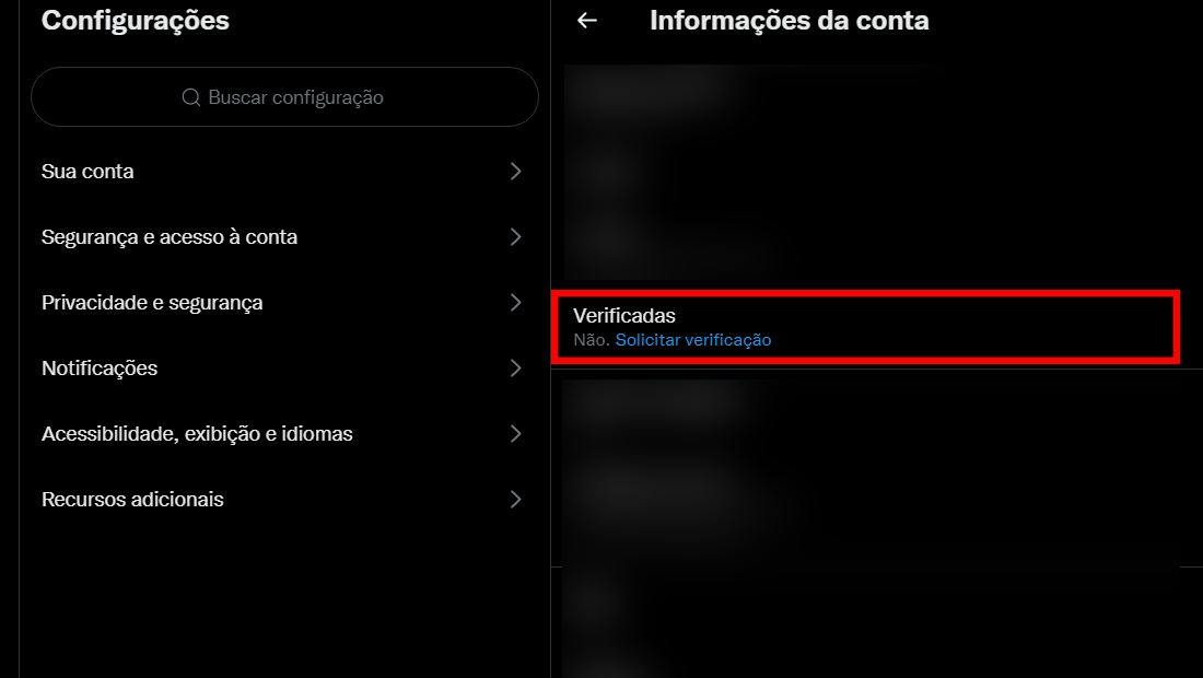 Clique em Solicitar verificação