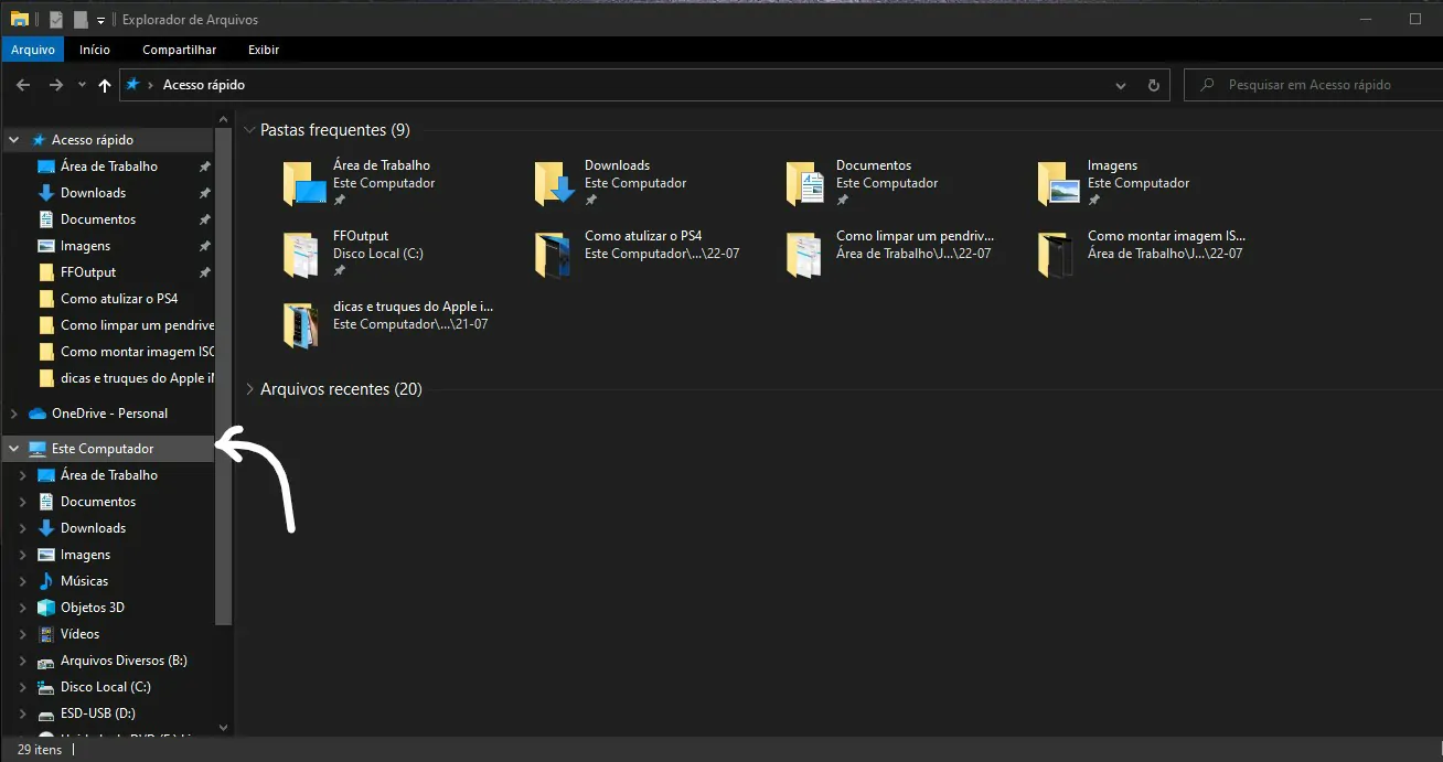 Clique em computador - Como montar imagem ISO no Windows sem programas