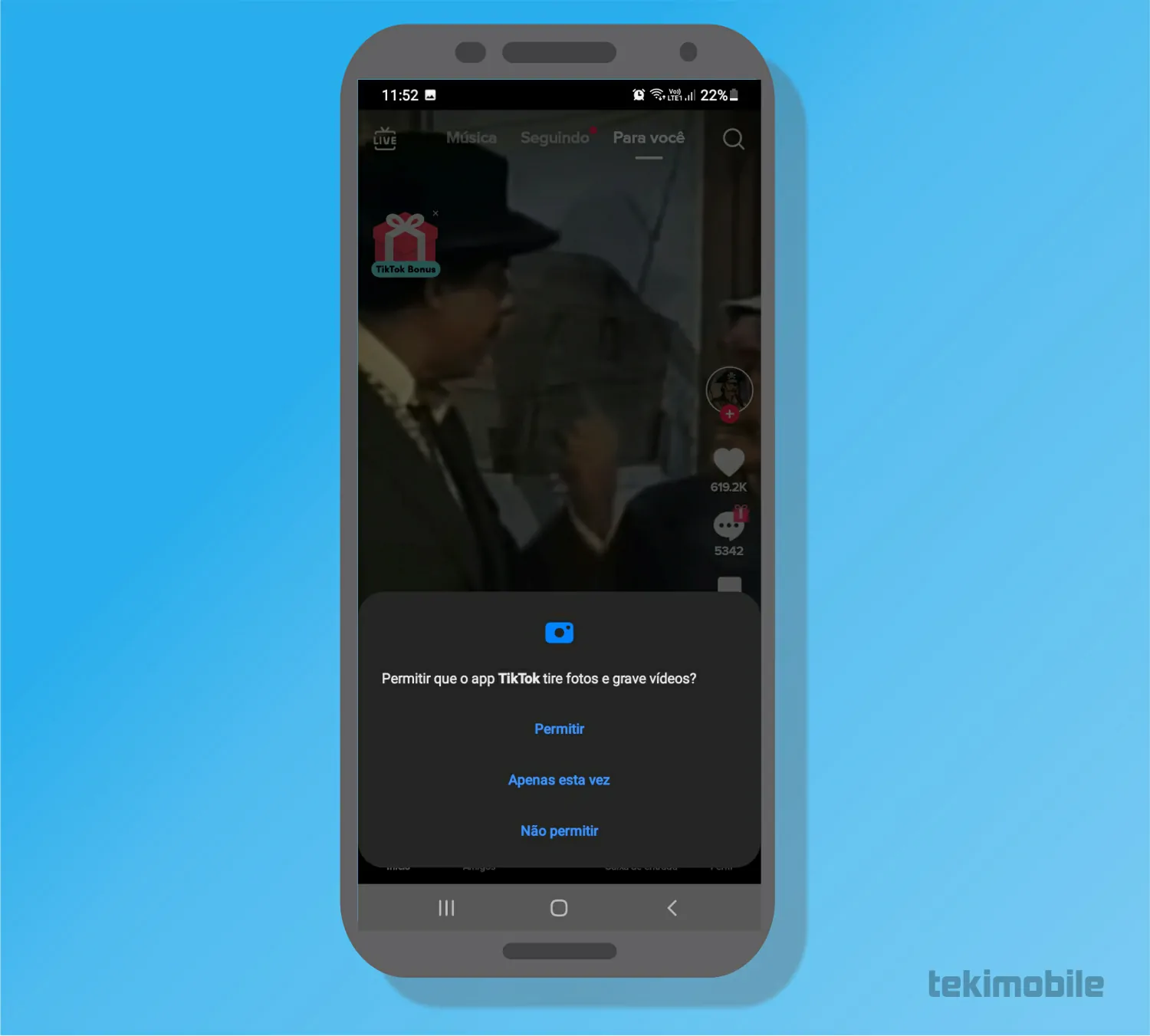 Dê a permissão de acesso - Como postar vídeos no TikTok tutorial e dicas