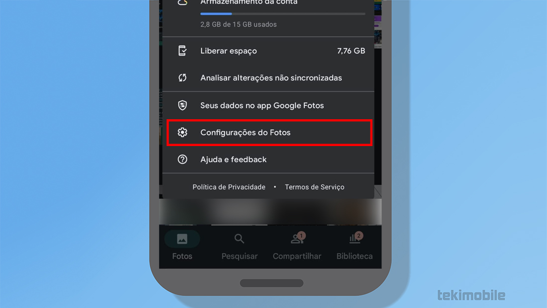 Ele é uma das últimas opções exibida