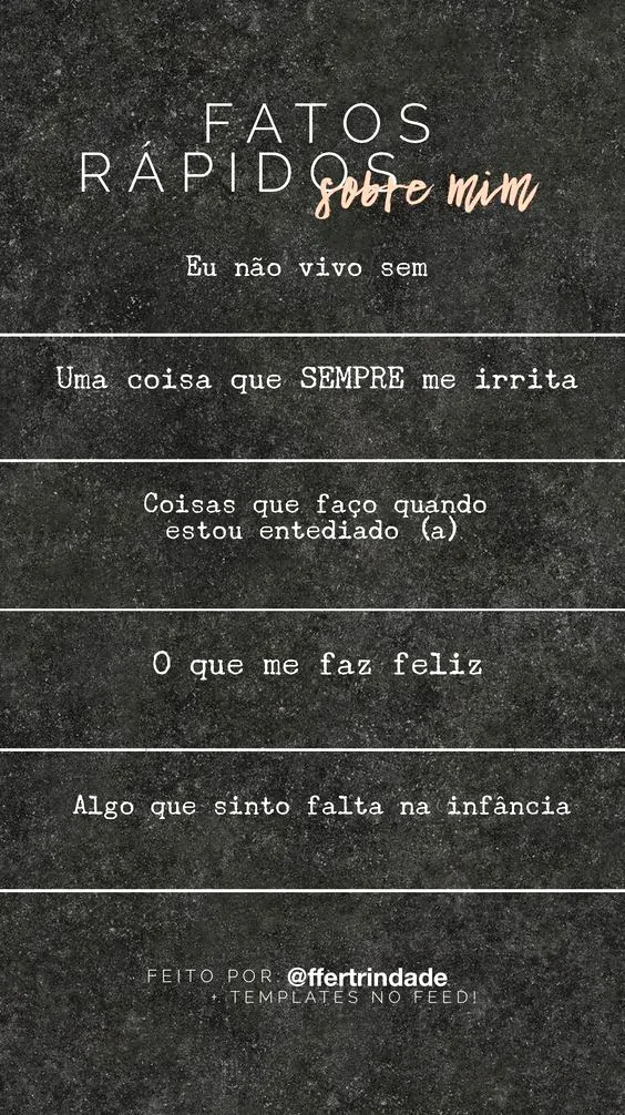 Fatos sobre mim - 30 brincadeiras para Status e grupos do WhatsApp 2022