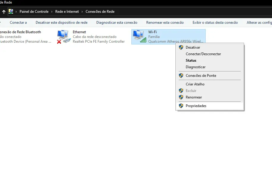 Selecione propriedades - Como usar o DNS público