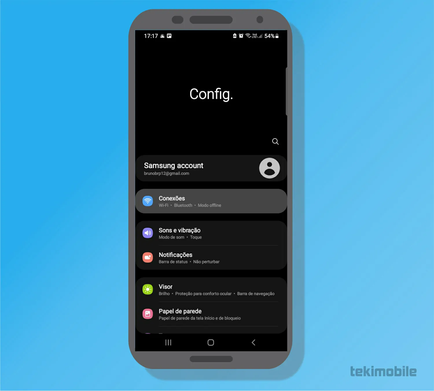 Toque em conexões - Como usar o DNS público