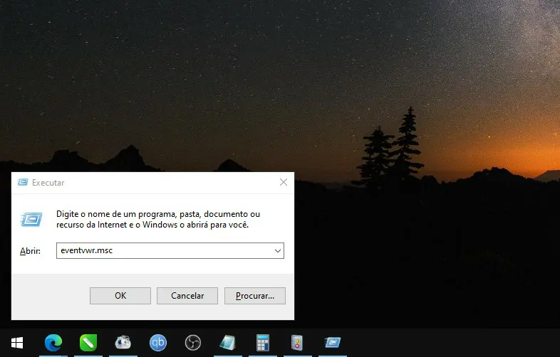 Abra o executar - Como consultar o histórico no seu computador Windows
