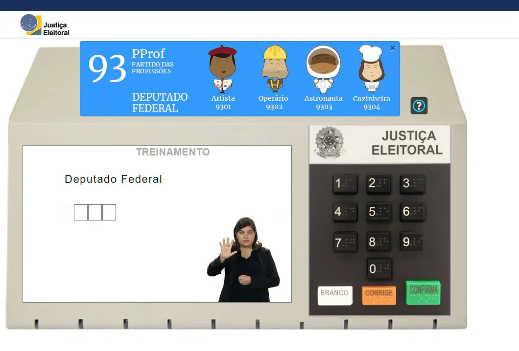 Digite o seu voto - Como usar emulador de voto eletrônico