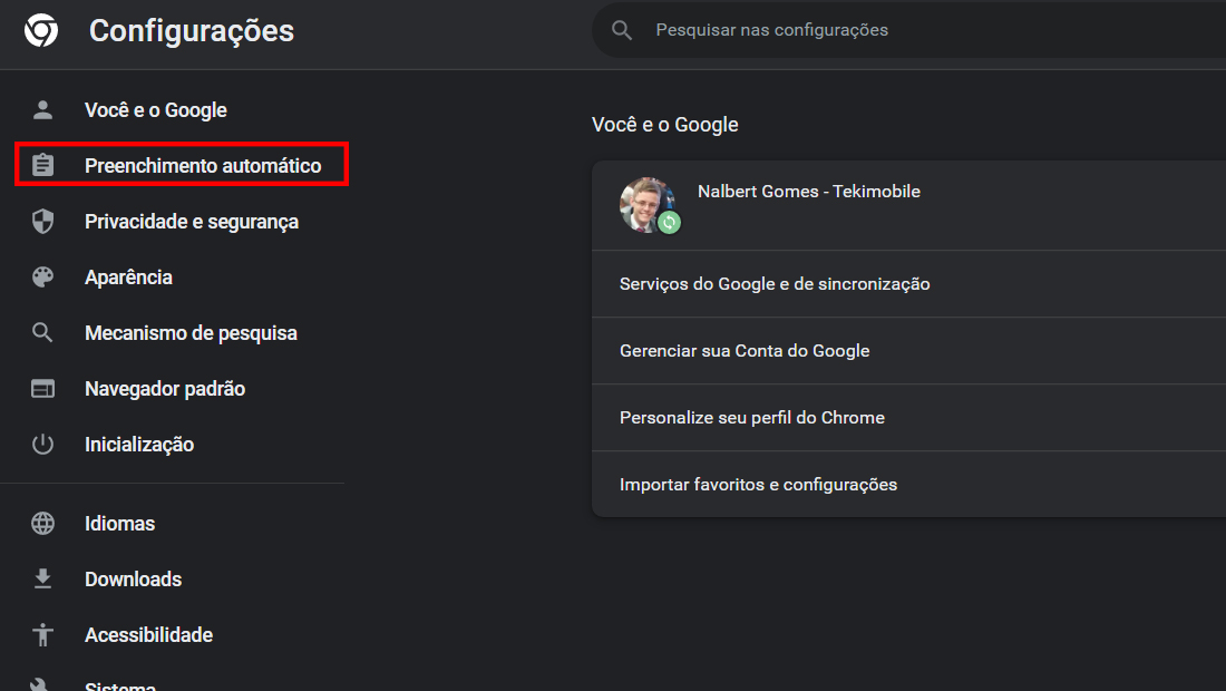 Ele está localizado a esquerda da barra