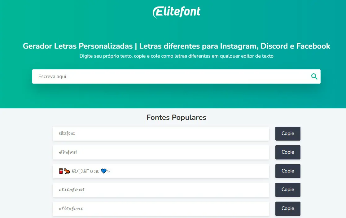 Elitefonte - Fontes para nicks 5 sites com fontes e caracteres especiais