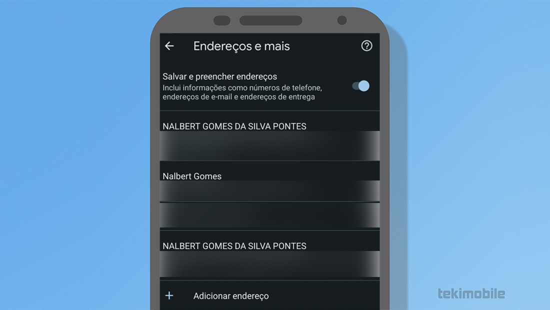 Escolha qualquer um dos endereços