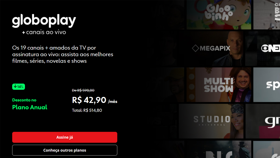O único plano para ver todos os shows
