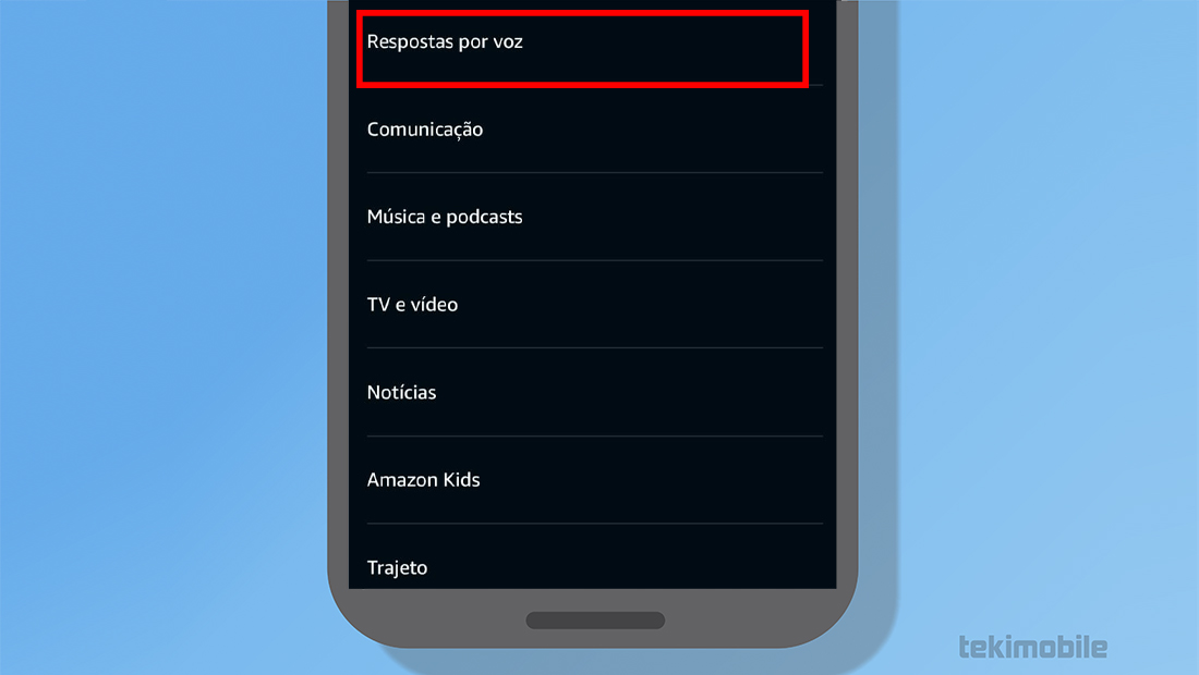 Role a tela para encontrar a aba correspondente